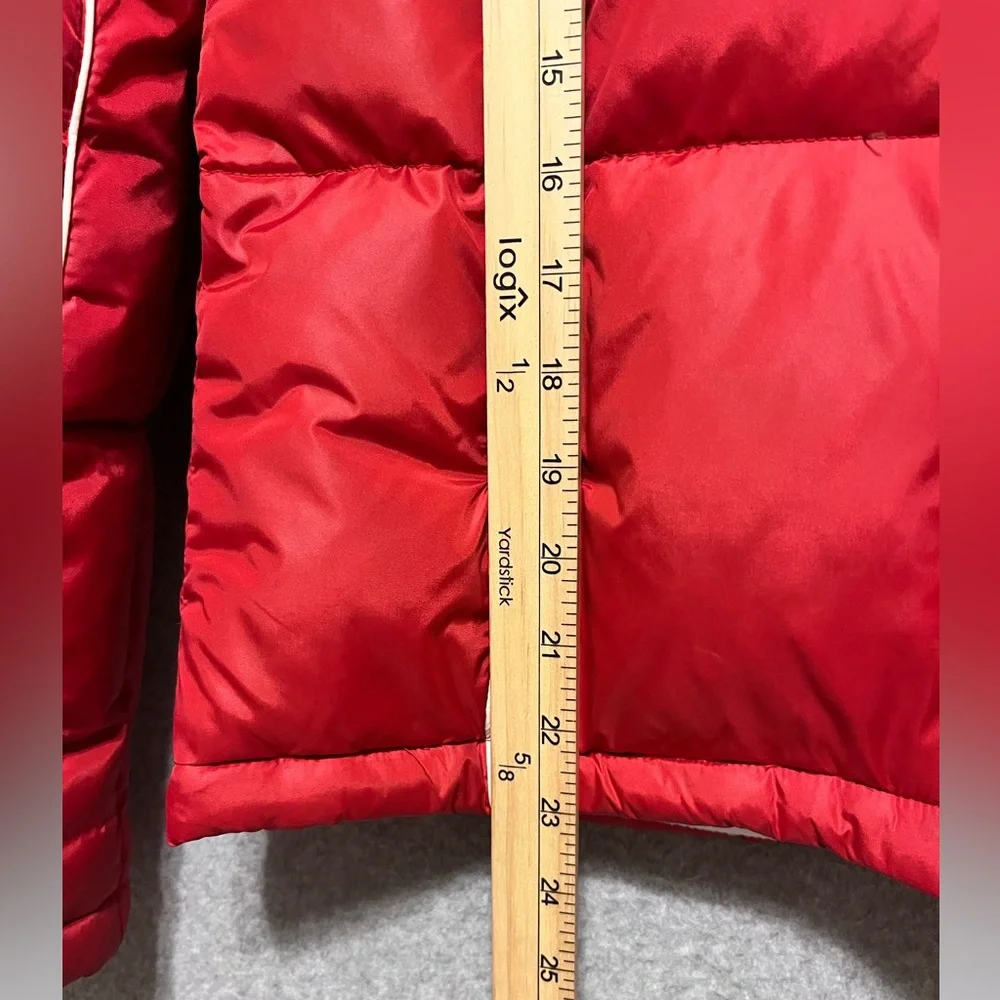 Red Down Fleece Jacket Coat Southpole Hooded Ski Teen Small Women XS VTG Y2K